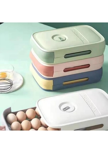 Beyaz Stil 30X21X7.8CM Buzdolabı Yumurta Tutucu Organizatör Kutusu Gıda Kabı Uygun Yumurta Saklama Kutuları Dayanıklı Çekmece Kutusu Kasa Mutfak Ürünü (Yurt Dışından)