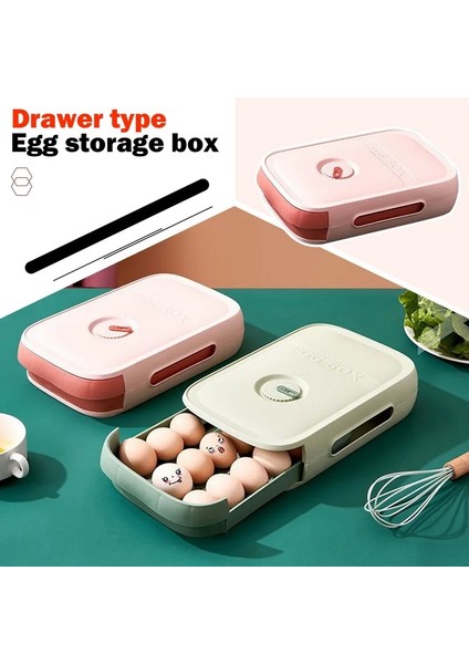 Beyaz Stil 30X21X7.8CM Buzdolabı Yumurta Tutucu Organizatör Kutusu Gıda Kabı Uygun Yumurta Saklama Kutuları Dayanıklı Çekmece Kutusu Kasa Mutfak Ürünü (Yurt Dışından)