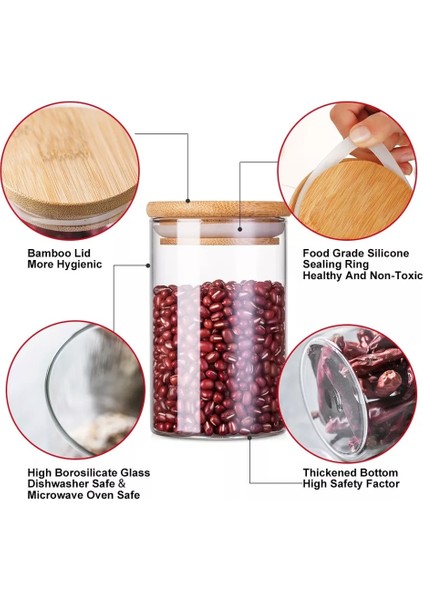 S8 6.5X28CM Stili Bambu Örtü Kapaklı Cam Kavanoz Kurabiye Mutfak Saklama Kavanozları ve Kapaklı Mason Şeker Baharatlar Cam Konteyner Çeşniler Organizatör (Yurt Dışından) indirimleri