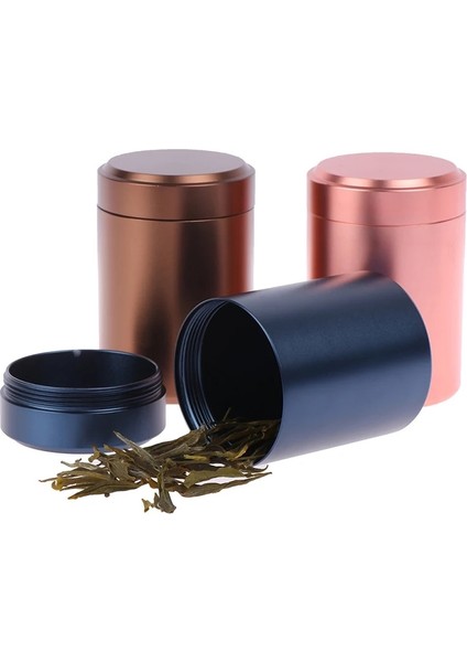 Gül Altın Tarzı ***80MM Taşınabilir Seyahat Çay Hava Geçirmez Küçük Geçirmez Konteyner Stash Kavanoz Metal Alüminyum Mühürlü Caolors (Yurt Dışından) modelleri