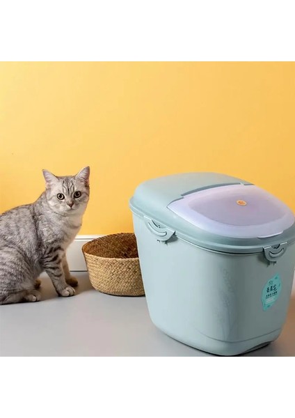 Mavi Stil 30X25CM 10 kg Mutfak Koleksiyonu Pirinç Kovası Böcek Korumalı Nem Korumalı Mühürlü Pirinç Silindir Tahıl Köpek Maması Ev Depolama Pirinç Kutusu (Yurt Dışından) modelleri