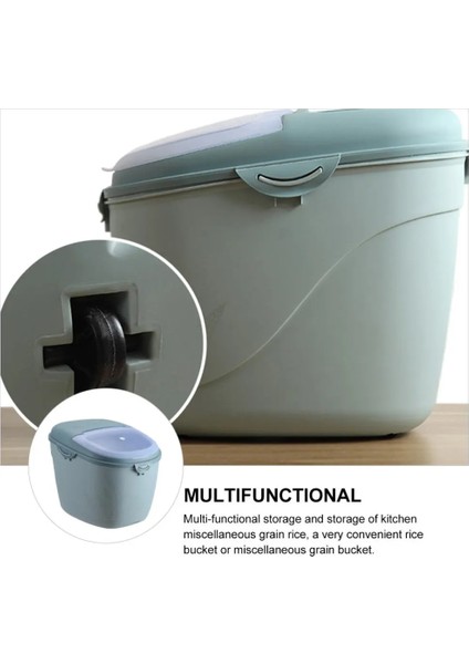 Mavi Stil 30X25CM 10 kg Mutfak Koleksiyonu Pirinç Kovası Böcek Korumalı Nem Korumalı Mühürlü Pirinç Silindir Tahıl Köpek Maması Ev Depolama Pirinç Kutusu (Yurt Dışından) fırsatları