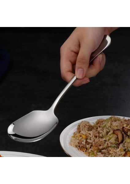 Büyük Kare Kaşık Stili Mutfak Yemek Tabağı Halk Kaşığı Çorba Restoran Büyük Paslanmaz Çelik Dağıtım Kaşığı Büfe Servis Kaşığı (Yurt Dışından) fırsatları