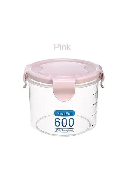 PEMBE-600ML Tarzı Üç Renk ml Mutfak Saklama Kutusu Sızdırmazlık Gıda Saklama Kabı Koruma Plastik Taze Pot Konteyner (Yurt Dışından)