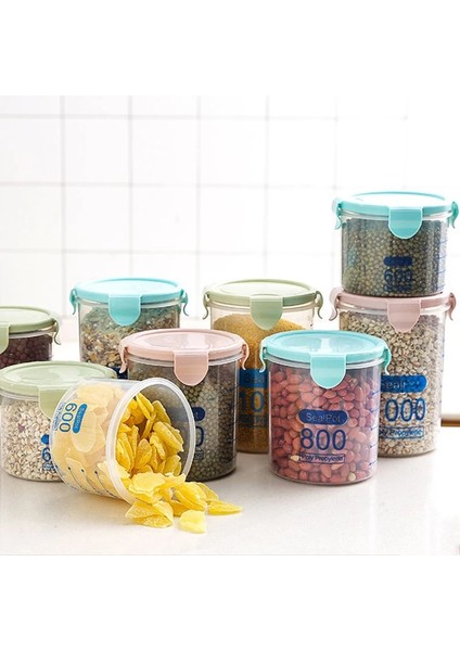 PEMBE-600ML Tarzı Üç Renk ml Mutfak Saklama Kutusu Sızdırmazlık Gıda Saklama Kabı Koruma Plastik Taze Pot Konteyner (Yurt Dışından)