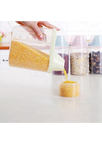 Pembe Tarzı L Beden Plastik Tahıl Dağıtıcı Saklama Kutusu Mutfak Gıda Mutfak Tahıl Kurutulmuş Meyve Aperatifler Tahıl Pirinç Konteyner Gıda Mühürlü Kavanoz (Yurt Dışından) indirimleri