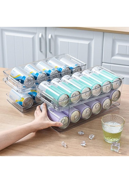 No.5 Tarzı 2-Tier Rolling Şeffaf Buzdolabı Organizatör Kovaları Soda Olabilir Içecek Şişe Tutucu Buzdolabı Mutfak Depolama Raf Konteyner (Yurt Dışından) fiyatları