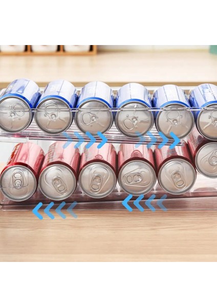 No.5 Tarzı 2-Tier Rolling Şeffaf Buzdolabı Organizatör Kovaları Soda Olabilir Içecek Şişe Tutucu Buzdolabı Mutfak Depolama Raf Konteyner (Yurt Dışından) modelleri
