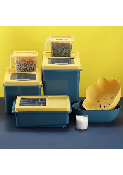 Küçük Bir Stil Ev Şeker Konteyner Mühürlü Pirinç Plastik Saklama Kutusu Kedi Köpek Maması Tahıllar Kova Un Ot Kavanoz Organizatör Nem Geçirmez Kapak (Yurt Dışından) modelleri
