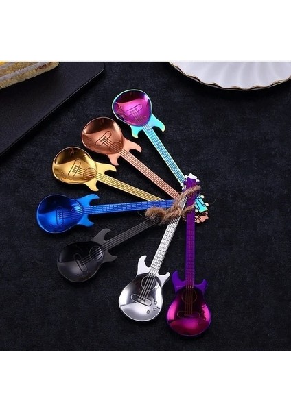 Gümüş Tarzı Rainbow Gitar Paslanmaz Çelik Kaşık Kahve ve Çay Kaşığı Sofra Takımı Içme Aletleri (Yurt Dışından) fırsatları