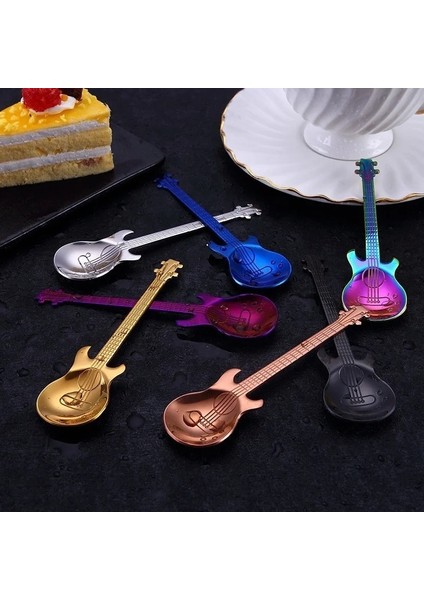 Gümüş Tarzı Rainbow Gitar Paslanmaz Çelik Kaşık Kahve ve Çay Kaşığı Sofra Takımı Içme Aletleri (Yurt Dışından) indirimleri
