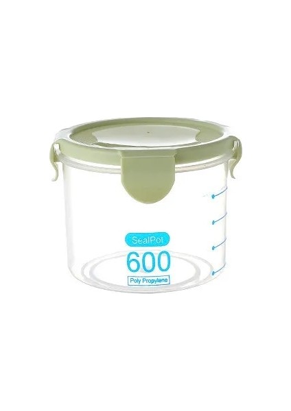 S-Yeşil 600ML Stili Mutfak Şeffaf Gıda Koruma Mühürlü Konteyner Depolama Kapaklı Tank Plastik Tahıl Aperatif Organizatör Mutfak Aksesuarları (Yurt Dışından)
