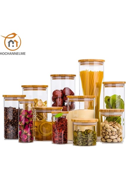 4pcsy4 Stili Mutfak Gıda Depolama Şeffaf Cam Kavanoz Bambu Kapaklı Mühürlü Kutular Şişe Kavanozları Şeker Kutusu Mutfak Saklama Kutusu (Yurt Dışından) fiyatları