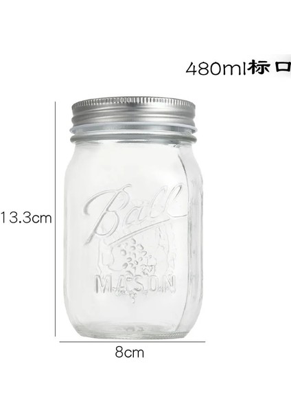 Erik Tarzı Hava Geçirmez Kapaklı Mason Kavanoz Konserve Için Cam Şeker Kabı Yemek Korumak Reçel Jöle Mutfak Saklama Kapları (Yurt Dışından)