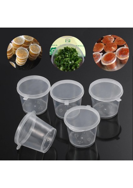 2 27ML Tarzı ml Tek Kullanımlık Plastik Paket Servis Sos Kabı Yeniden Kullanılabilir Kaplar Menteşeli Kapaklı Yemek Kutusu Küçük Pigment Boya Kutusu (Yurt Dışından)