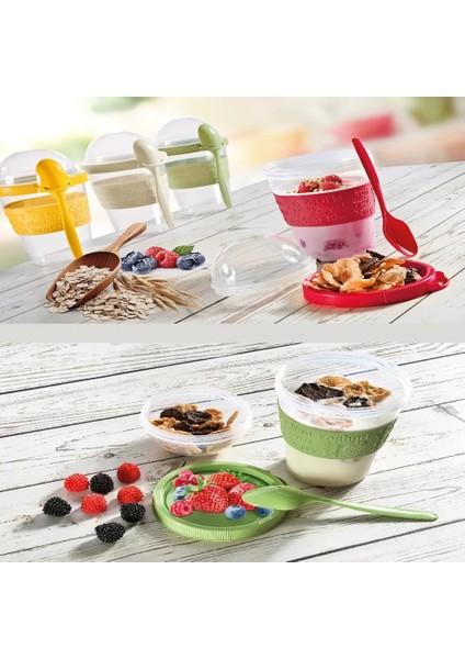 1 Adet Açık Yeşil Stil Snack Kaşıklı Yoğurt Kabı Pratik Mühürlü Saklama Kutusu Tahıl Yulaf Meyve Kahvaltı Gıda Sağlıklı Fincan (Yurt Dışından) modelleri