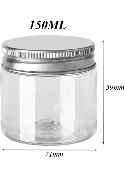 150ML Tarzı Kapaklı ml Saklama Kavanozları Alüminyum Yuvarlak Teneke Kutu Boş Plastik Kozmetik Kavanozları Gıda Seyahat Şişesi Pot (Yurt Dışından)