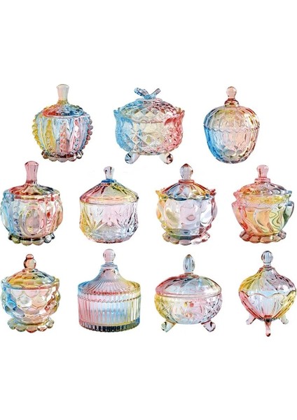 K Tarzı Avrupa Tarzı Depolama Tankı Renkli Cam Şeker Kavanozu Reçel Aperatif Teneke Kutu Küçük Enkaz Depolama Kavanozu (Yurt Dışından) fiyatları