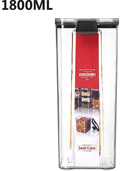 1800ML Stili Gıda Saklama Kapları, Hava Geçirmez Kutular Plastik Saklama Kutuları Istiflenebilir Gıda Saklama Kutuları Mutfak Buzdolabı Depolama Tankları (Yurt Dışından)