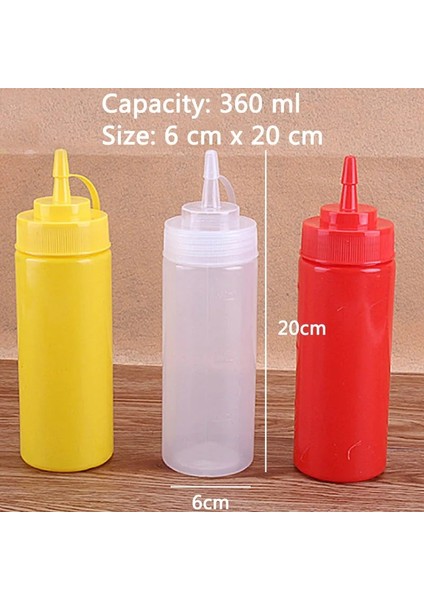 Beyaz Stil 360 ml Sos Şişesi Pişirme Araçları Plastik Sıkma Şişesi Zeytinyağı Depolama Kavanoz Çeşni Dağıtıcı Sirke Baharat Aksesuarları (Yurt Dışından) fiyatları