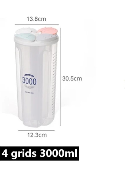 4grid 3000ML Stili Mutfak Saklama Kutusu Gıda Pirinç Tahıl Saklama Kutusu Mutfak Gereçleri Neme Dayanıklı Mühürlü Kavanoz Şeffaf Saklama Kutusu (Yurt Dışından)