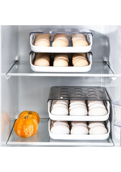 A-Kırmızı Stili Yeni Otomatik Yuvarlanan Yumurta Kutusu Mutfak Eşyaları Buzdolabı Depolama Organizatör Ev Şeffaf Çekmece Tepsisi Space Saver (Yurt Dışından) fırsatları