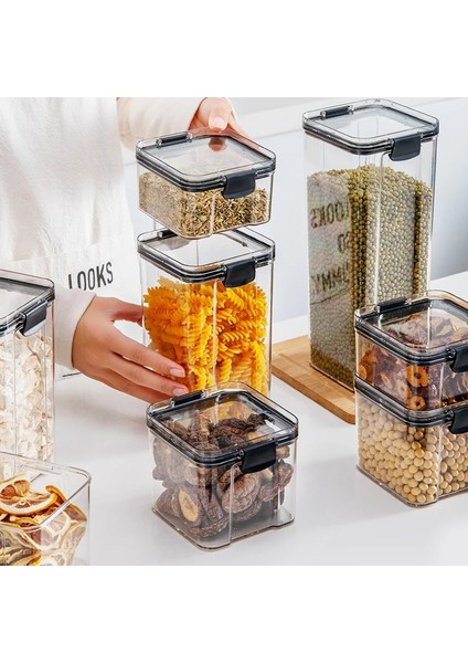 1800ML Tarzı Farklı Kapasiteli Gıda Saklama Kabı Plastik Mutfak Buzdolabı Şehriye Kutusu Tahıllı Depolama Tankı Şeffaf Mühürlü Can (Yurt Dışından) fırsatları