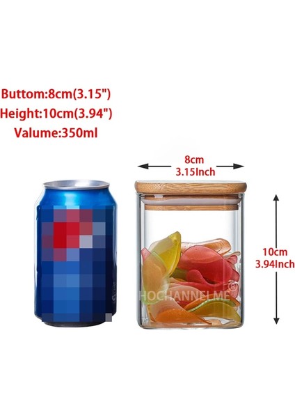 8X10CM 450ML Stili 2 Kavanoz Sızdırmazlık Mutfak Tahıl Çay Mason Depolama Tankı Bambu Kapaklı Cam Kavanozlar Baharat Çeşniler Organizatör Hava Geçirmez Konteyner (Yurt Dışından)