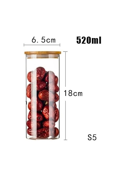 6.5X18CM S5 Stili 1 Parça Baharatlar Için Mason Şeker Kavanozu Cam Bambu Kapaklı Konteyner Cam Kavanoz Kapaklı Çerez Kavanozu Mutfak Kavanozları ve Kapakları (Yurt Dışından)