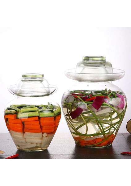 2.5 kg Tarzı 2.kg Kore Cam Gıda Konteyner Kimchi Kavanoz Mutfak Kalınlaşmış Turşu Kutuları Ev Turşu Kavanoz Turşu Silindir Mühürlü Kutular (Yurt Dışından)