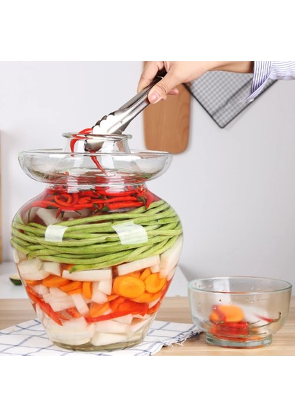 2.5 kg Tarzı 2.kg Kore Cam Gıda Konteyner Kimchi Kavanoz Mutfak Kalınlaşmış Turşu Kutuları Ev Turşu Kavanoz Turşu Silindir Mühürlü Kutular (Yurt Dışından)