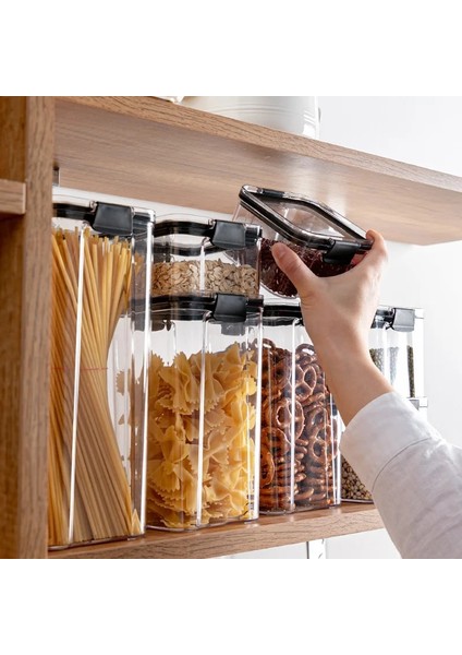 460ML Siyah Stil Gıda Saklama Kabı Plastik Kutu Baharat Şeker Kavanoz Kase Mutfak Kolaylık Rangement Mutfağı Boite Plastique Contenedores (Yurt Dışından) fırsatları