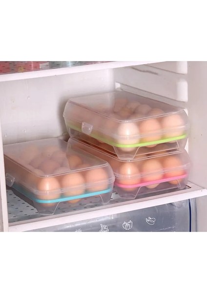 No.2 Tarzı 1 Katmanlı 15 Yumurta Saklama Kutusu Ev Yumurta Konteyner Taşınabilir Plastik Yumurta Tutucu Buzdolabı Gıda Yumurta Kutusu Organizatör Vaka Mutfak Gadget'ı (Yurt Dışından)