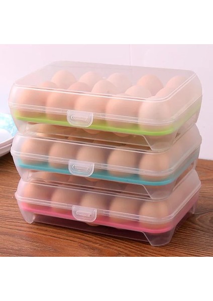 No.2 Tarzı 1 Katmanlı 15 Yumurta Saklama Kutusu Ev Yumurta Konteyner Taşınabilir Plastik Yumurta Tutucu Buzdolabı Gıda Yumurta Kutusu Organizatör Vaka Mutfak Gadget'ı (Yurt Dışından)