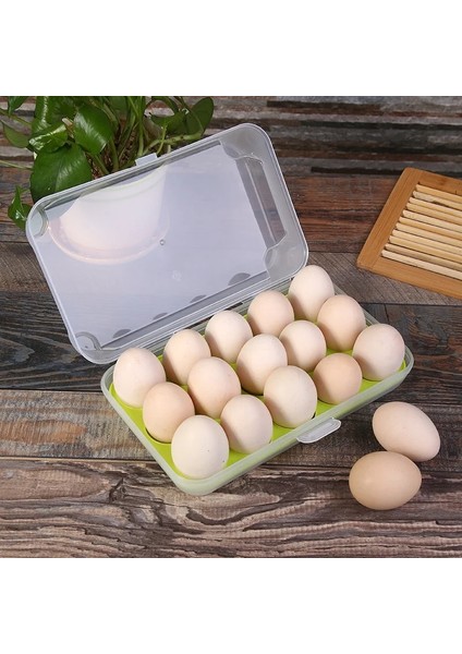 No.2 Tarzı 1 Katmanlı 15 Yumurta Saklama Kutusu Ev Yumurta Konteyner Taşınabilir Plastik Yumurta Tutucu Buzdolabı Gıda Yumurta Kutusu Organizatör Vaka Mutfak Gadget'ı (Yurt Dışından)