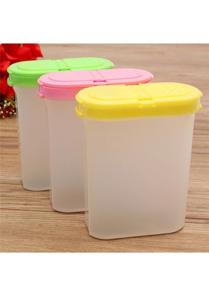 Pembe Tarzı 250ML Plastik Gıda Baharat Kabı Kitchee Kutuları Kavanoz Çift Kapaklı Şeffaf Tahıl Çeşni Fasulye Saklama Şişesi Konteyner (Yurt Dışından) indirimleri