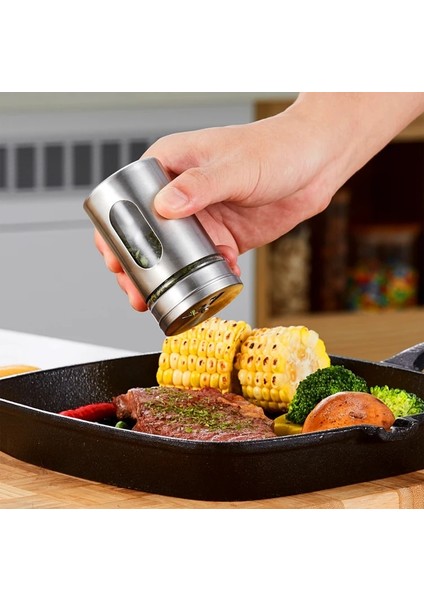 B Siyah 3 Stili Paslanmaz Çelik Baharat Baharat Saklama Kutusu Çeşni Şişeleri Çalkalayıcı Kavanoz Organizatör Barbekü Pişirme Otlar Mutfak Aksesuarları Öğeleri (Yurt Dışından) fırsatları