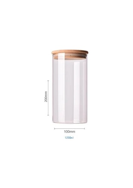 No.13 Tarzı Gıda Konteyner Bambu Kaplı Yüksek Borosilikat Gıda Mühürlü Cam Tank Mutfak Çeşitli Tahıl Saklama Kutuları (Yurt Dışından)