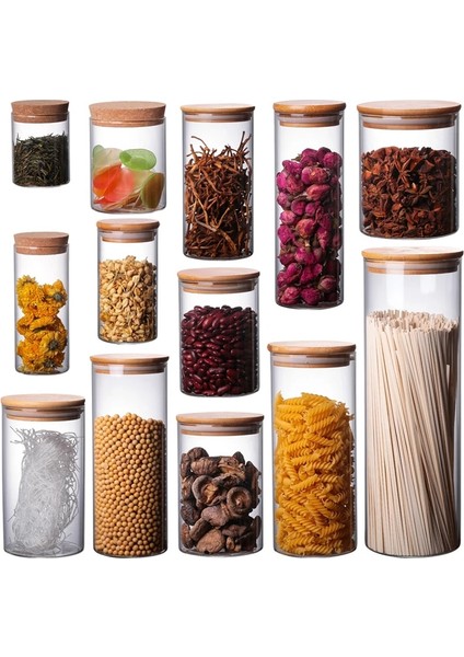No.13 Tarzı Gıda Konteyner Bambu Kaplı Yüksek Borosilikat Gıda Mühürlü Cam Tank Mutfak Çeşitli Tahıl Saklama Kutuları (Yurt Dışından) fırsatları