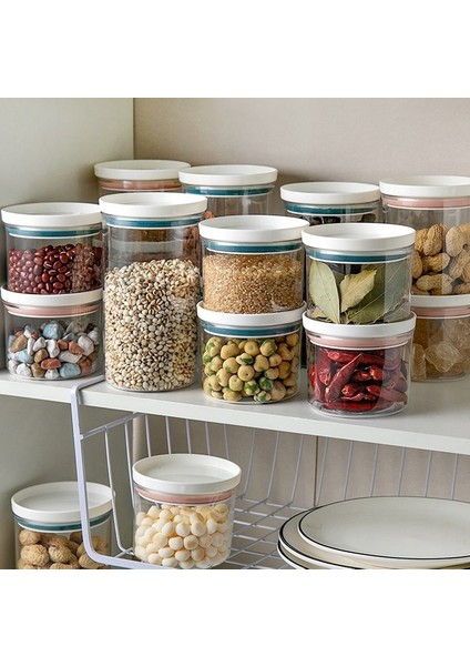MAVI-550ML Stili Ev Şeffaf Gıda Mühürlü Kavanoz Nem Geçirmez Saklama Kavanozu Tam Tahıl Plastik Organizatör Şişe Konteyner Mutfak Malzemeleri (Yurt Dışından) indirimleri
