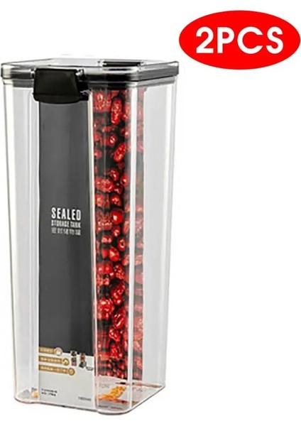 2 Adet 1800ML Tarzı Et Plastik Gıda Kapları Şeffaf Istiflenebilir Kuru Gıda Saklama Kutusu Mutfak Spagetti Erişte Mühürlü Kaplar (Yurt Dışından)