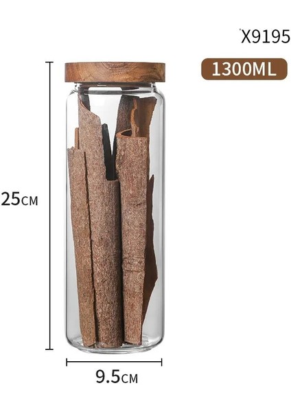 1250ML Stili ml Ahşap Kapaklı Cam Mutfak Saklama Şişeleri Kavanoz Büyük Gıda Konteyner Tahıllar Çay Kahve Çekirdekleri Tahıllar Şeker Kavanoz Konteynerler (Yurt Dışından)