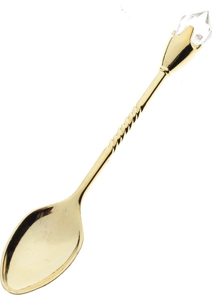 B-Altın Tarzı 1 Adet Vintage Kahve Kaşığı Oyma Çiçek Çay Kaşığı Kristal Süt Kaşığı Dondurma Şekerli Kek Kaşığı Mutfak Aksesuarları (Yurt Dışından)