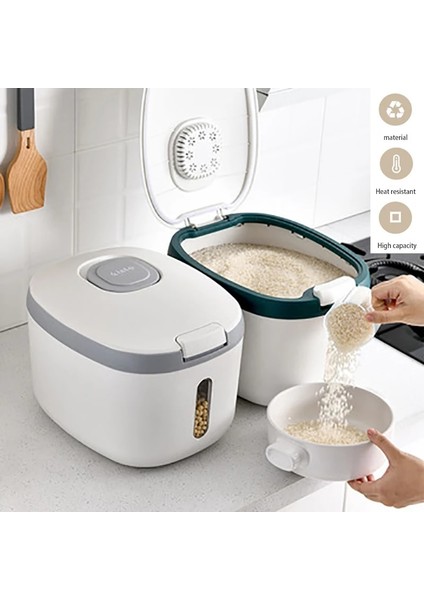 Yeşil-5kg Tarzı kg Mutfak Saklama Kutusu Nano Ekleme Korumalı Neme Dayanıklı Pirinç Kabı Mühürlü Hububat Kovası Ev Evcil Hayvan Maması Mağaza Kutusu (Yurt Dışından) modelleri