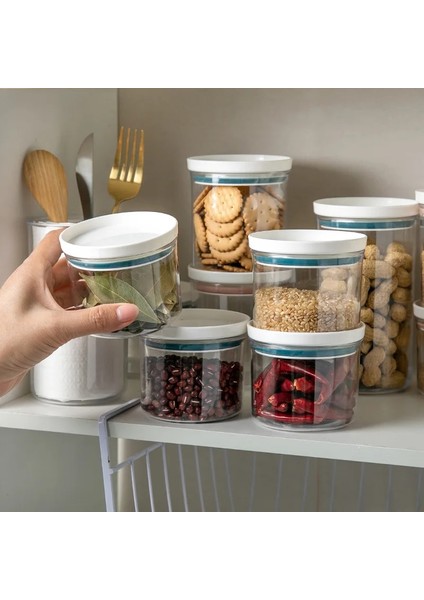 MAVI-350ML Tarzı Ev Şeffaf Gıda Mühürlü Kavanoz Nem Geçirmez Saklama Kavanozu Tam Tahıl Plastik Organizatör Şişe Konteyner Mutfak Malzemeleri (Yurt Dışından) fırsatları