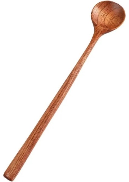 B Tipi Stili 1 Adet Uzun Kaşık Ahşap Kore Tarzı 27CM 100% Doğal Ahşap Uzun Saplı Yuvarlak Kaşık Çorba Pişirme Için Karıştırma Karıştırma (Yurt Dışından)