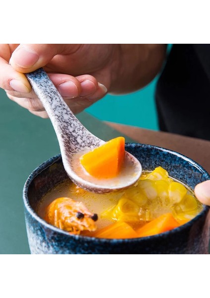 Bir Stil Yeni Yaratıcı Japon Seramik Kaşık Retro Tarzı Mutfak Pişirme Gereçleri Aracı Çorba Çay Kaşığı Ikram Mutfak Sofra Takımı (Yurt Dışından) fırsatları