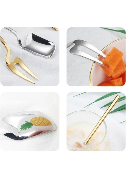 No.1 Tarzı Paslanmaz Çelik Duvara Monte Altın Kaplama Kahve Kaşığı Dondurma Kaşığı Çay Kaşığı Kahve Aksesuarları Çay Kaşığı Meyve Çatalı (Yurt Dışından) fırsatları