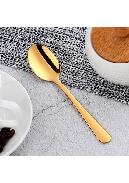 Altın-1 Adet Tarzı 1 Adet Mini Çay Kaşığı Paslanmaz Çelik Çatal Seti Benzersiz Gökkuşağı Tatlı Kaşığı Altın Çay Kaşığı Küçük Kahve Kaşığı Kaşık (Yurt Dışından)