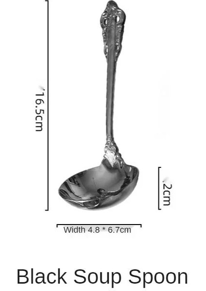 Siyah 1 Adet Tarzı 1 Parça 304 Rosegold Çorba Kaşığı Lüks Pişirme Aracı Altın Pota Sofralar Altın Kaplama Çorba Servis Kaşığı Mutfak Aksesuarları (Yurt Dışından)